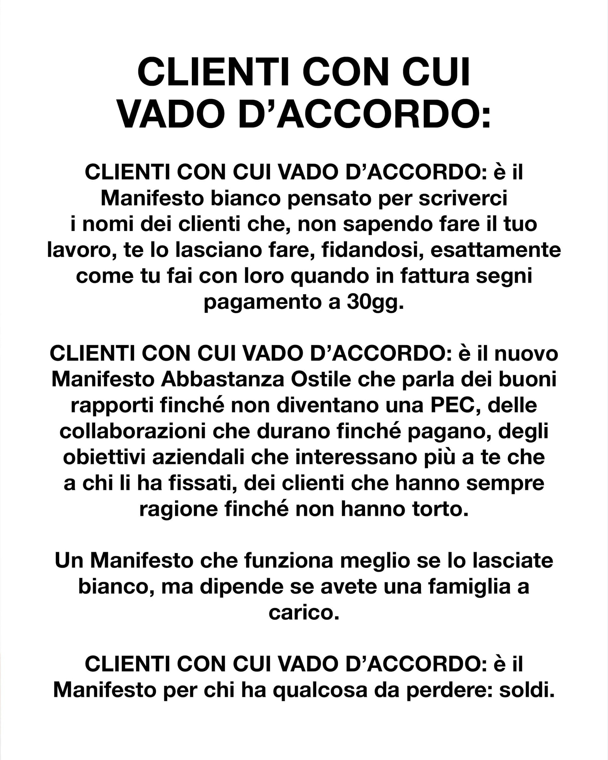 Clienti con cui vado d'accordo:
