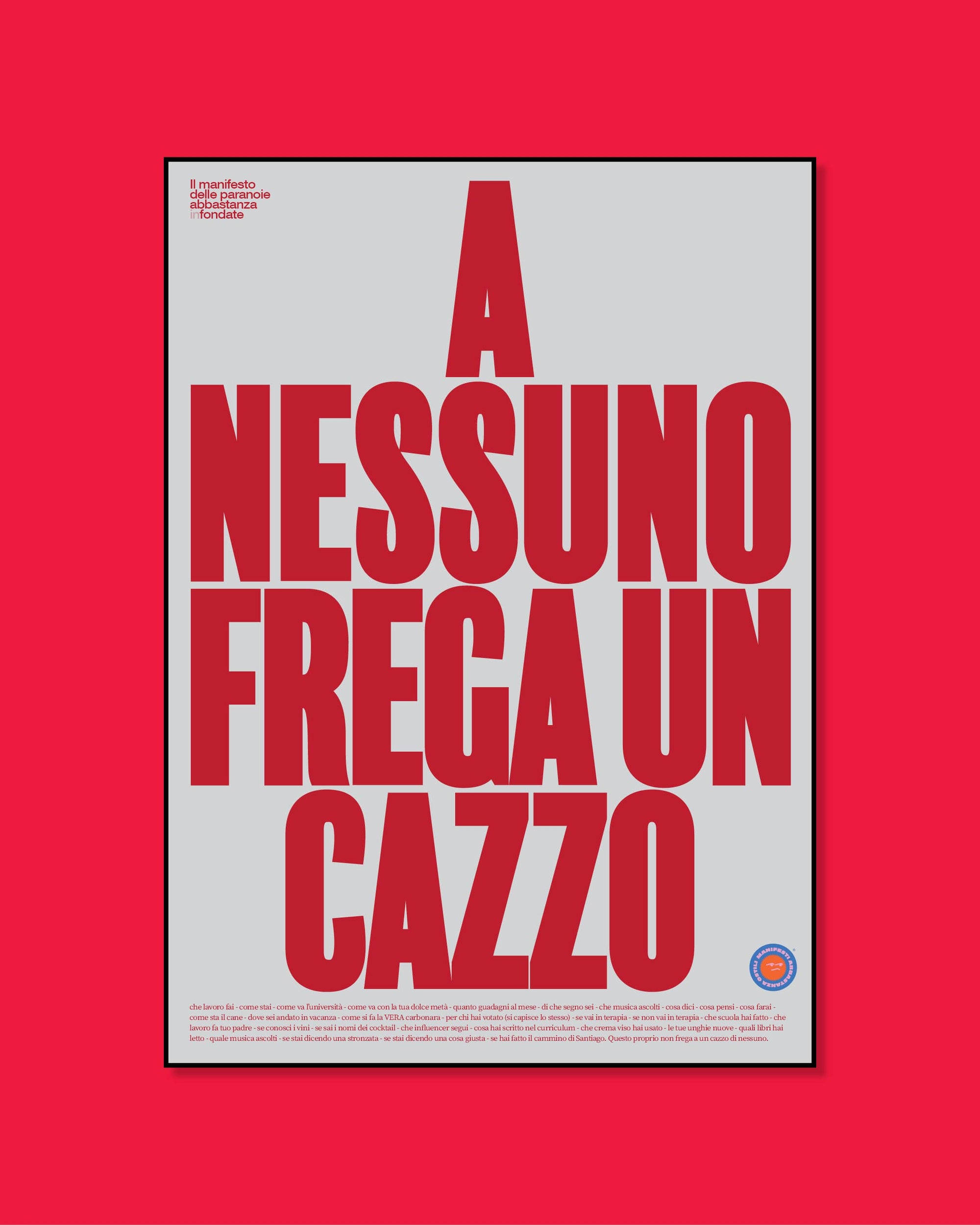 Maglietta A nessuno frega un cazzo ⚪️