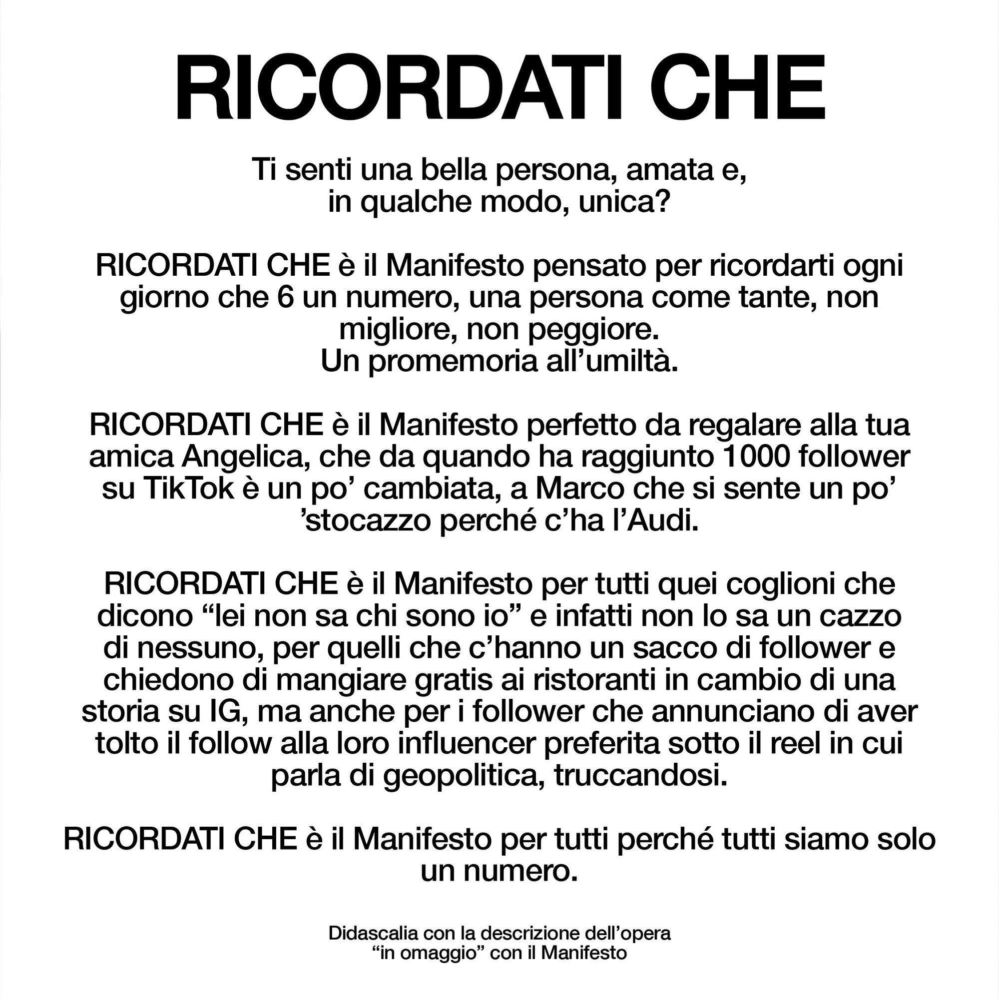 Ricordati che 6 un numero