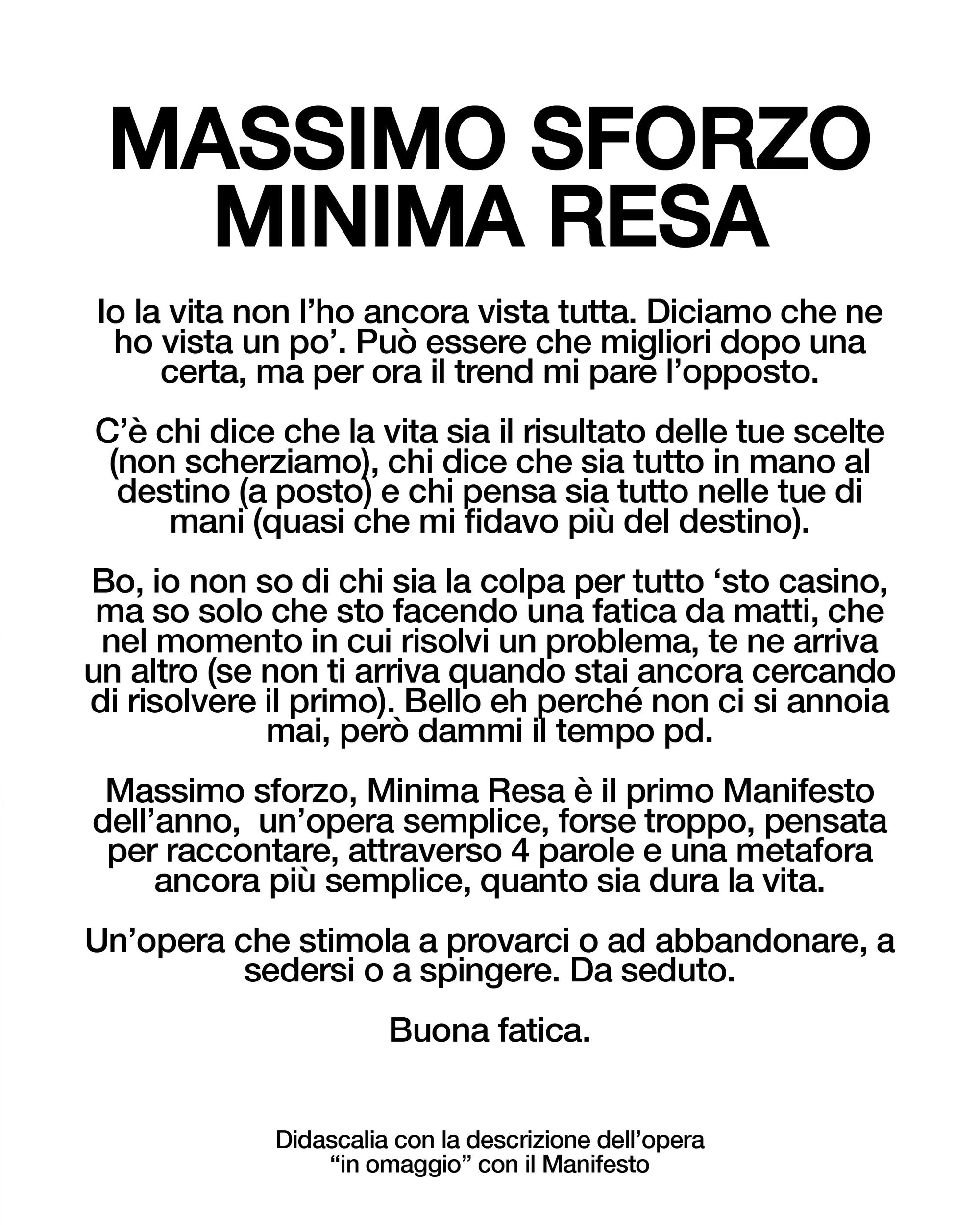 Massimo sforzo Minima resa