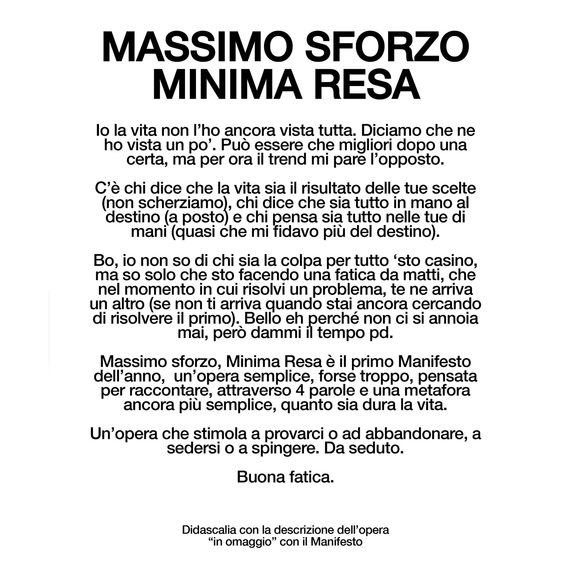 Massimo sforzo Minima resa